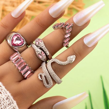 Popular jewelry ring jewelry snake-shaped love ins style five-piece ring female
