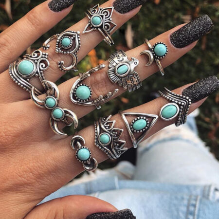 New rings, retro bohemian hollow 11-piece set